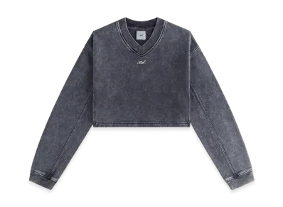 Kith Women Verity Cropped V-Neck Long Sleeve "Overcast"