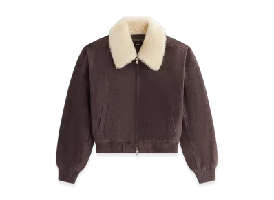 Kith Women Dalton Debossed Suede Bomber "Hematite"