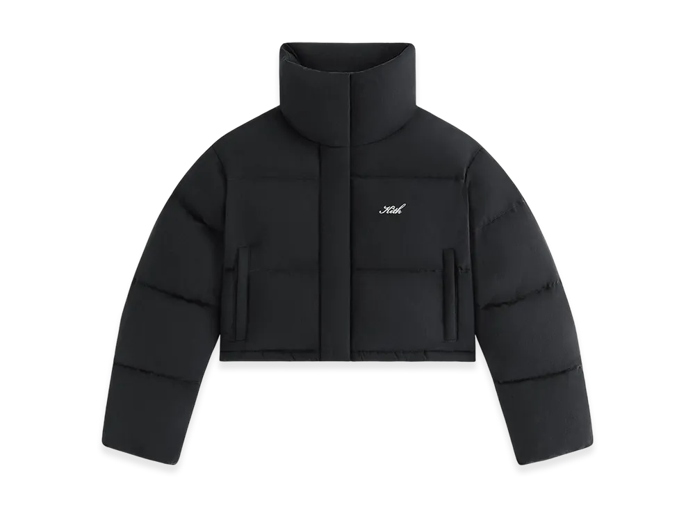 Kith Women Shae Cropped Denim Puffer "Washed Black"