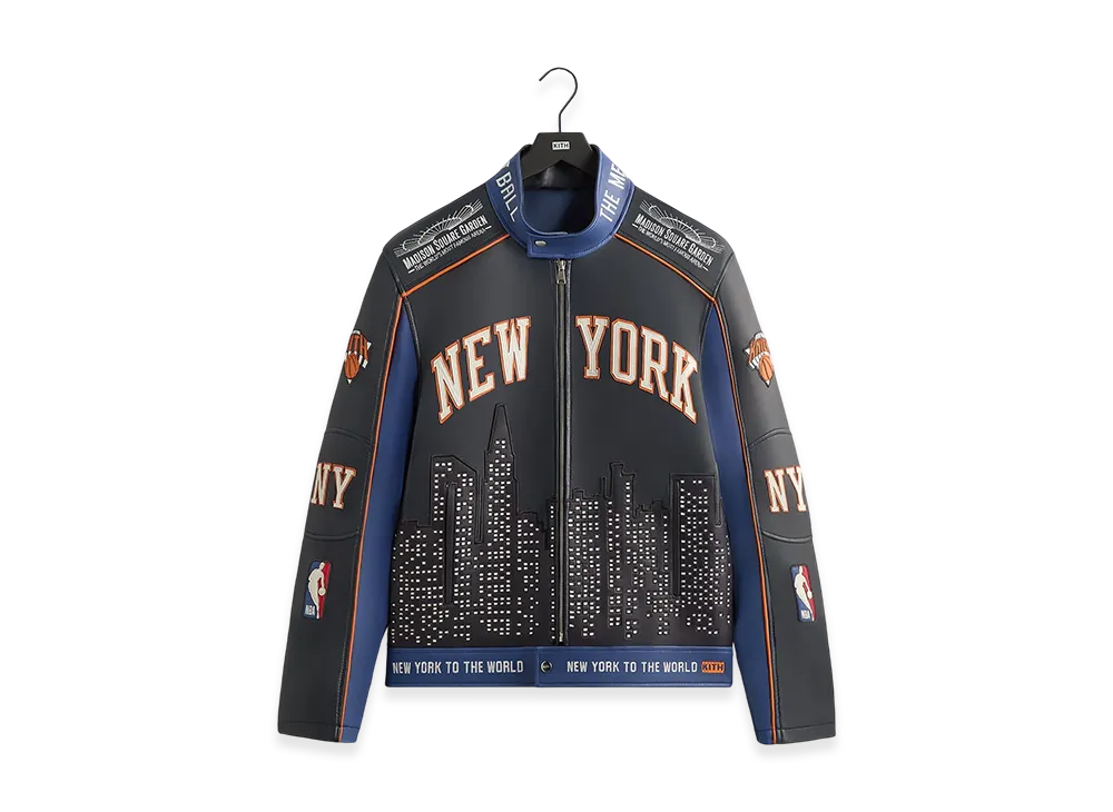 Kith x the New York Knicks Leather Moto Jacket "Nocturnal"