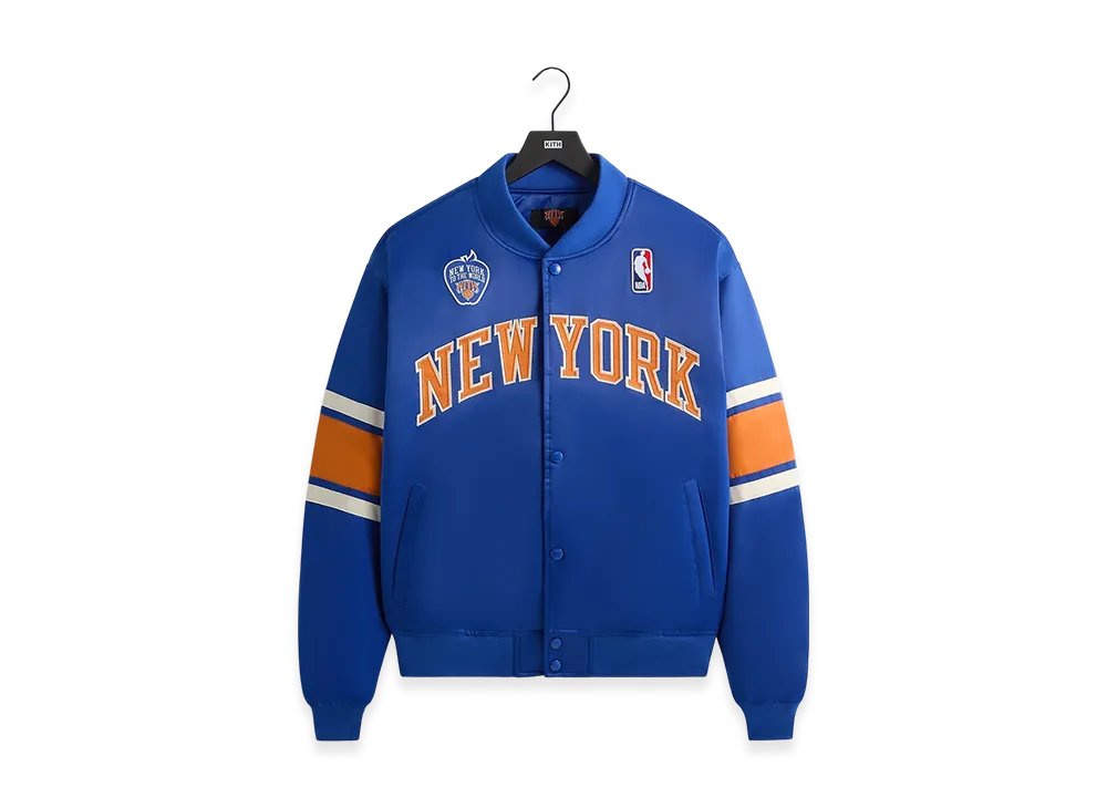 Kith x the New York Knicks Patrick Ewing Classic Satin Bomber Jacket "Current"