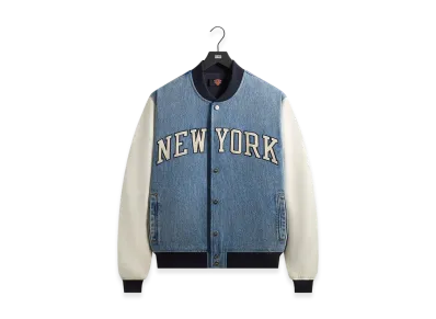 Kith x the New York Knicks Denim Marvin Bomber "Medium Indigo"