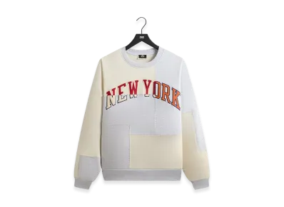 Kith x the New York Knicks Patchwork Fleece Crewneck Sweatshirt "Light Heather Grey"