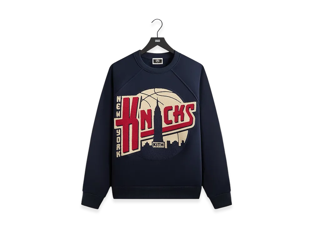 Kith x the New York Knicks Basketball Vintage Nelson Raglan Crewneck "Nocturnal"