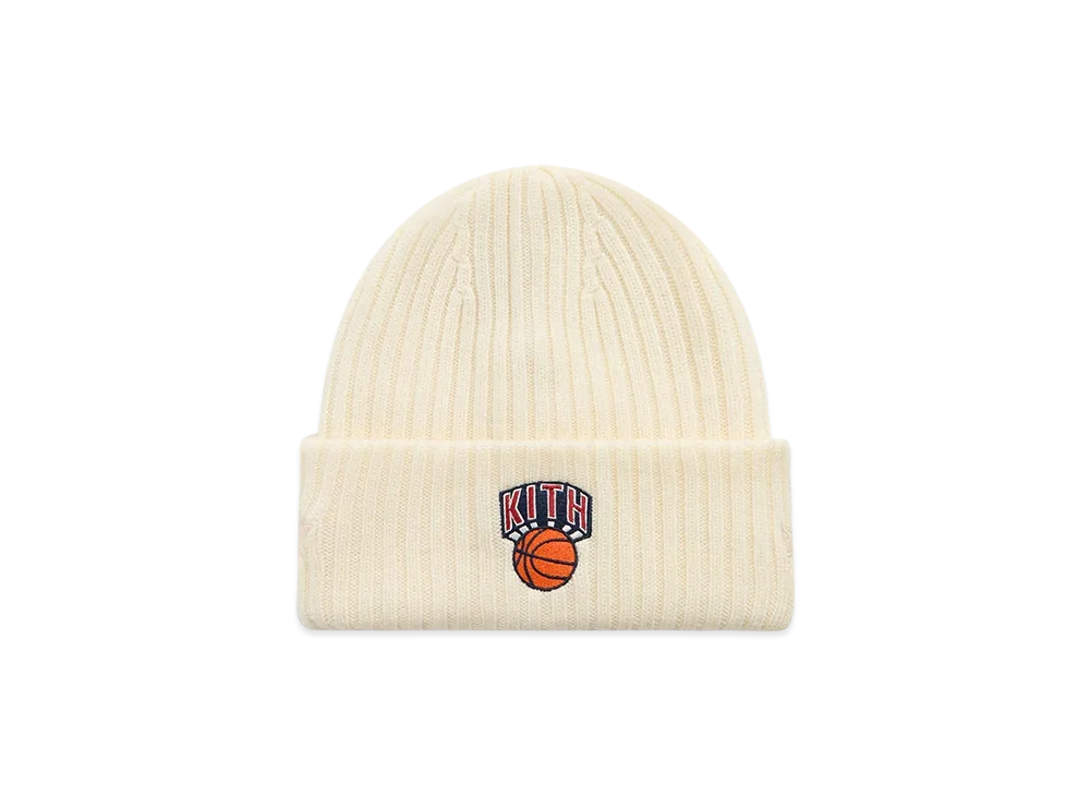 Kith x New Era for the New York Knicks Knit Beanie "Sandrift"