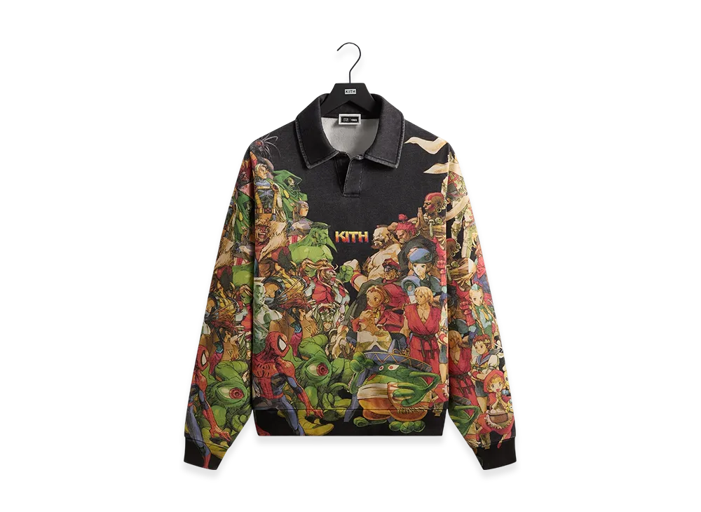 Kith x Marvel vs. Capcom Age of Heroes Nelson Fleece Rugby "Black"
