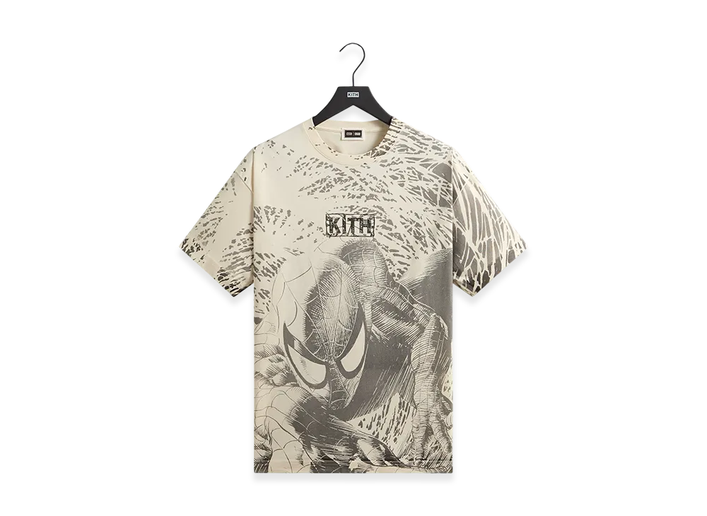 Kith x Marvel Spiderman All-Over Printed Vintage Tee "Black"