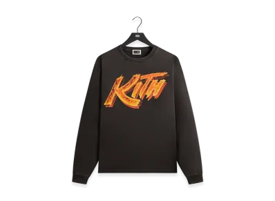 Kith x Capcom Street Fighter Flame Vintage Long Sleeve Tee "Black"