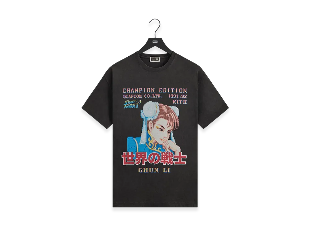 Kith x Capcom Chun Li Champion Edition Vintage Tee "Black"