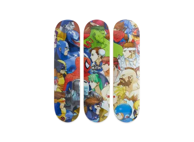 Kith x Marvel vs. Capcom Triptych Set of 3 Skatedeck "Multi"