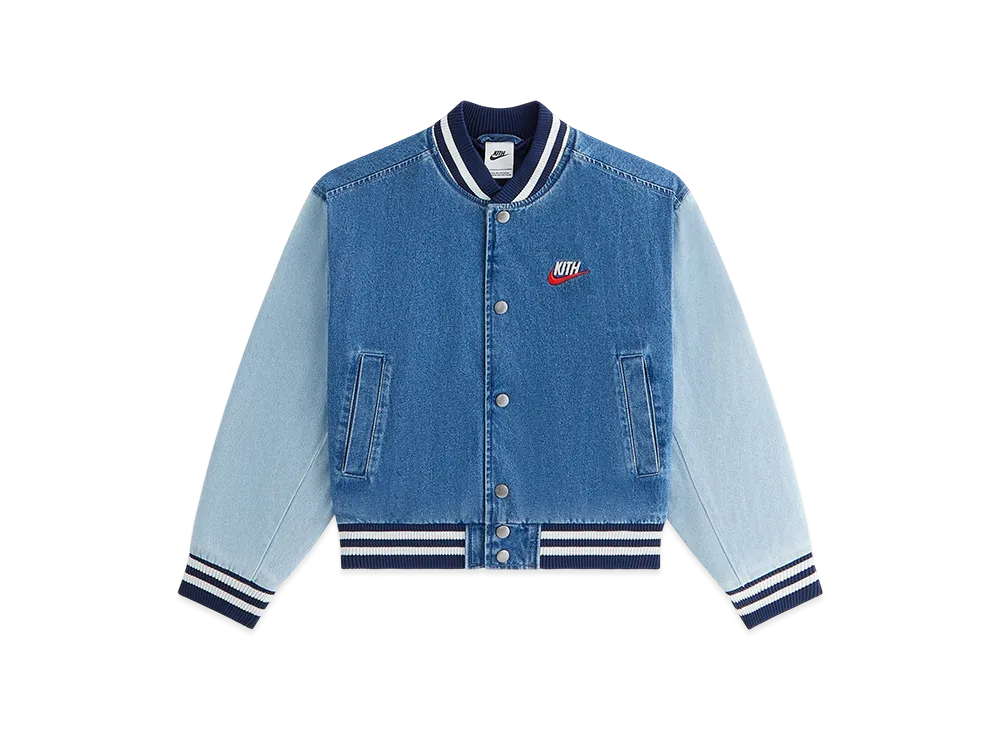 Kith x Nike Kids Denim Varsity Jacket 