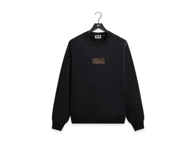 Kith Classic Logo Leopard Applique Nelson Crewneck "Black"