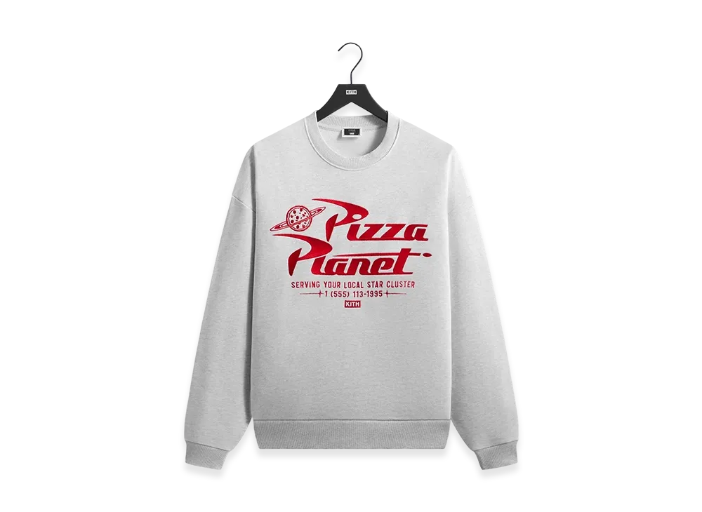 Kith x Disney Pixar Pizza Planet Nelson Crewneck "Light Heather Grey"