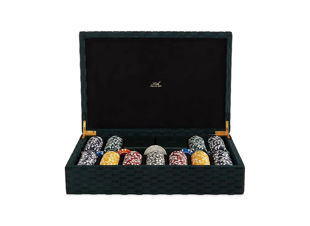 Kithmas Monogram Debossed Suede Poker Set "Stadium"