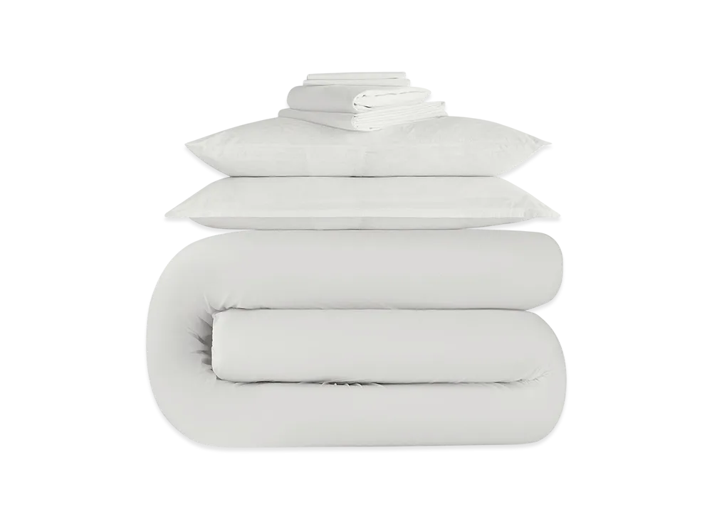 Kithmas Monogram Queen Size Bedding Set "White"