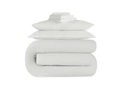 Kithmas Monogram Queen Size Bedding Set "White"