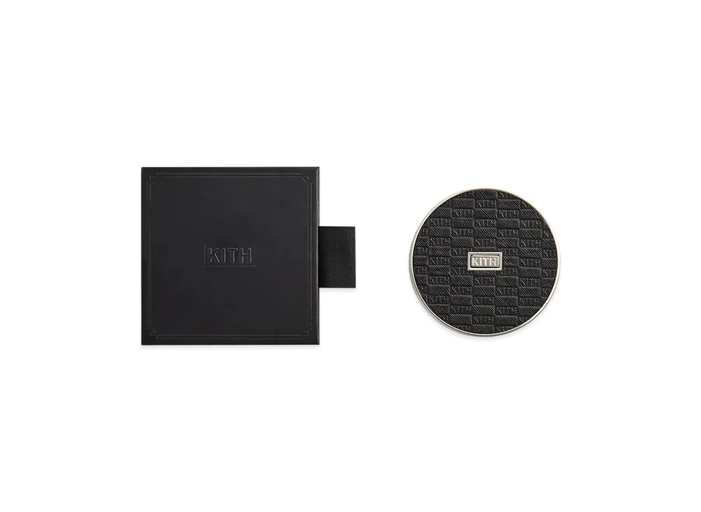 Kithmas Classic Logo Set of 4 Leather Coasters "Black"