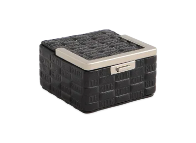 Kithmas Monogram Saffiano Leather Square Frame Jewelry Case "Black"