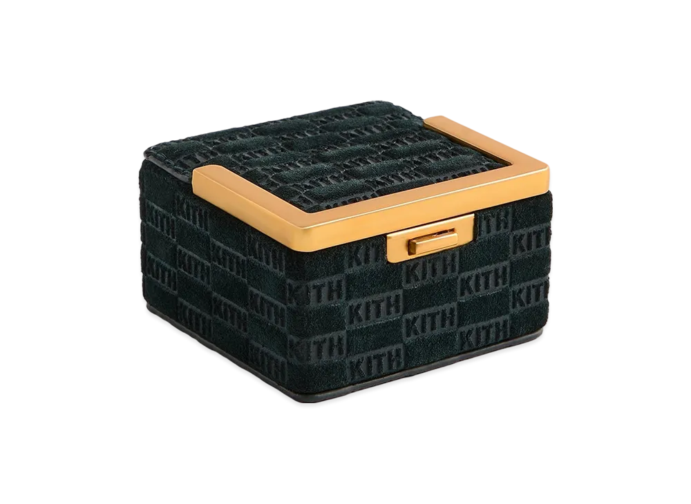 Kithmas Monogram Leather Square Frame Jewelry Case "Stadium"