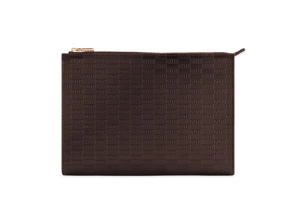 Kithmas Monogram Vachetta Leather Zip Pouch "Incognito"