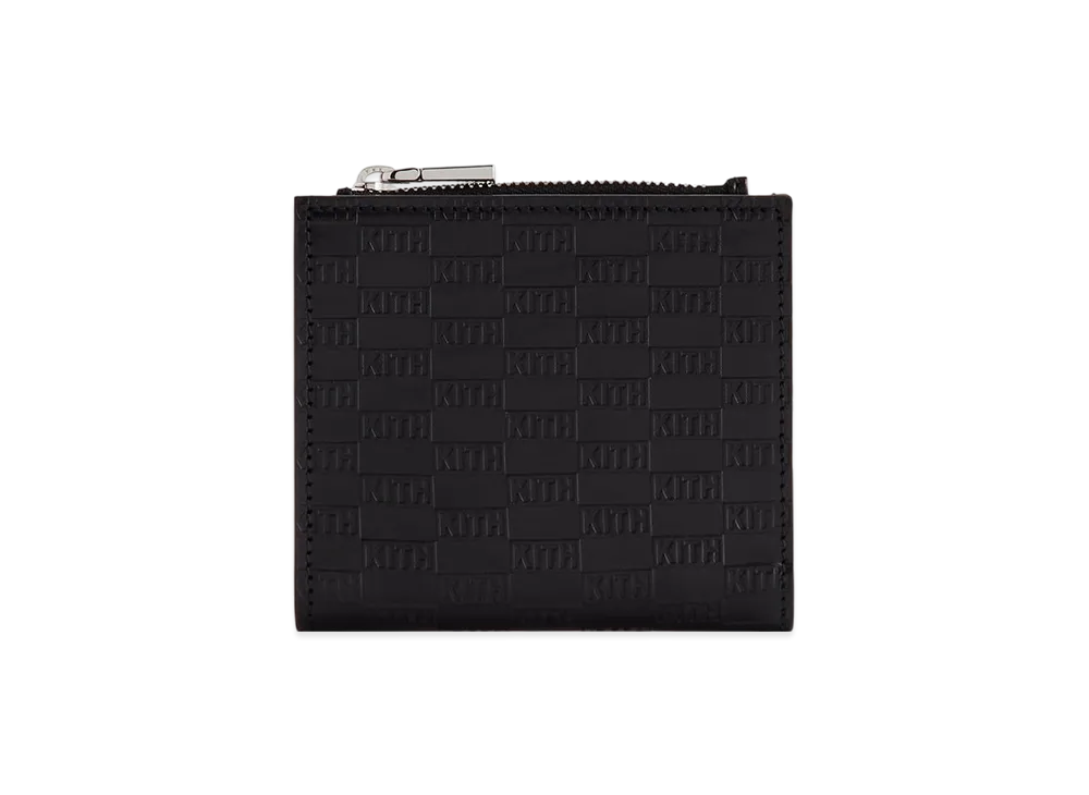 Kithmas Monogram Leather Snap Wallet "Black"