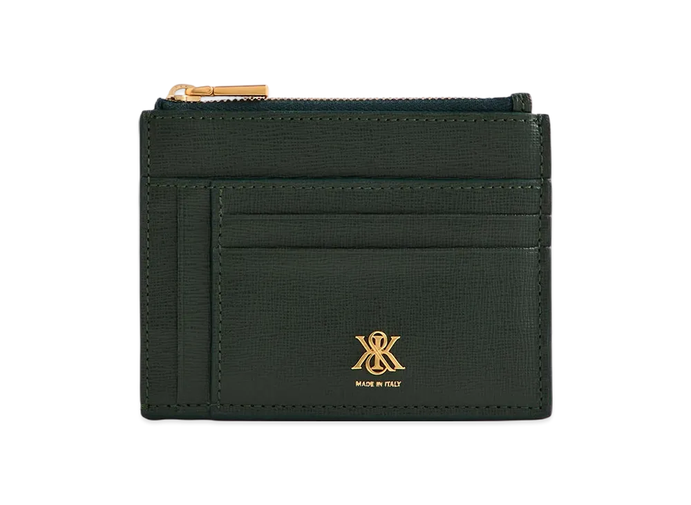 Kithmas Saffiano Leather Zip Card Case "Stadium"