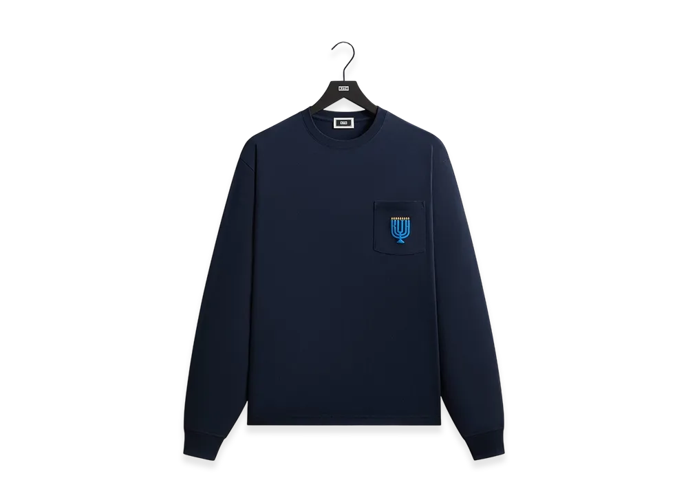 Kith Hanukkah Stained Glass Long Sleeve Tee "Nocturnal"