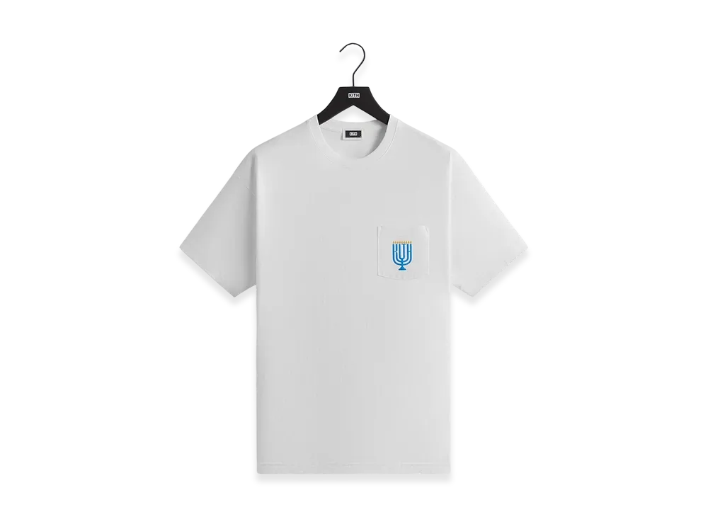Kith Hanukkah Olive Branch Pocket Tee "White"