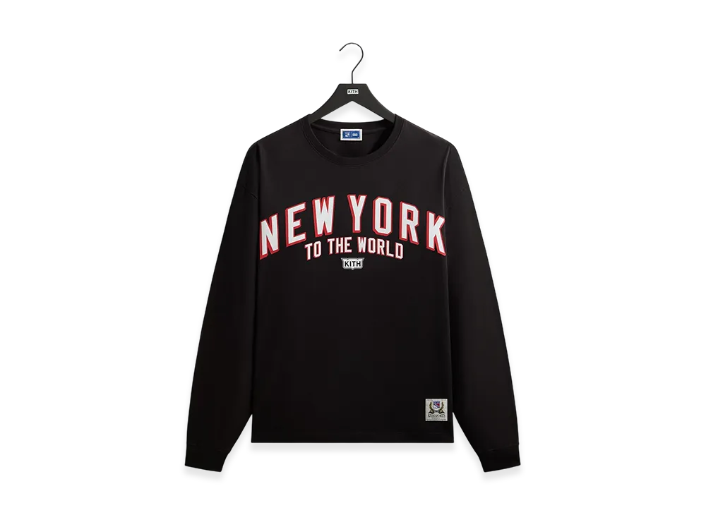 Kith x The New York Rangers New York Vintage Long Sleeve Quinn Tee "Black"