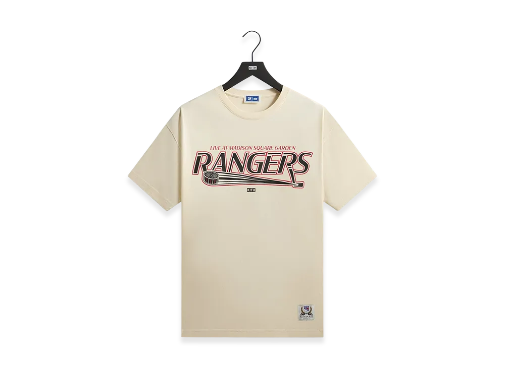 Kith x The New York Rangers Madison Square Garden Puck Vintage Tee "Sandrift"