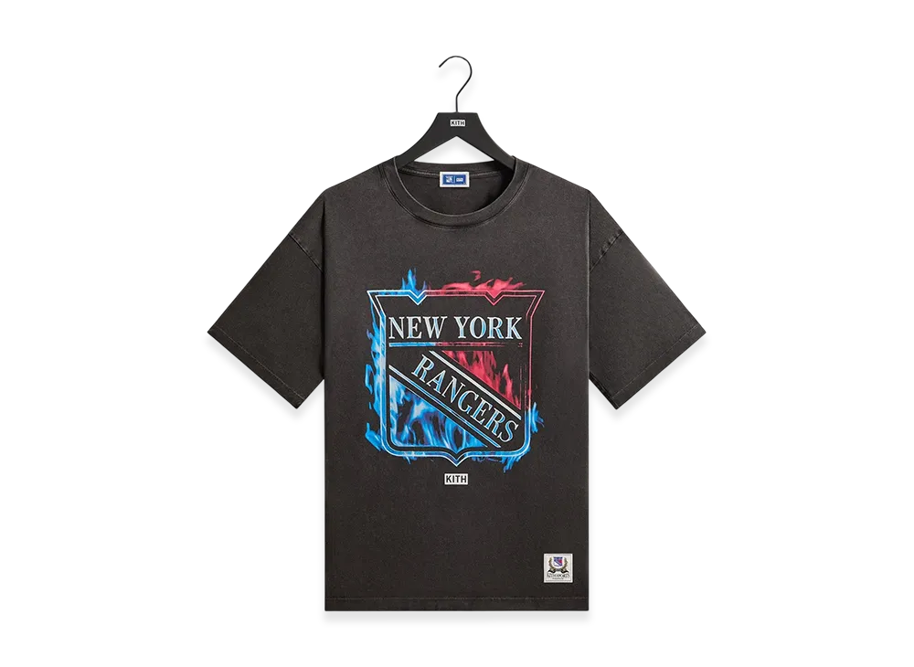 Kith x The New York Rangers Fire Vintage Jones Tee "Black"