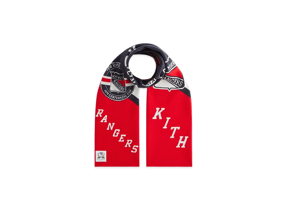 Kith x The New York Rangers Centennial Jacquard Knit Scarf "Nocturnal"