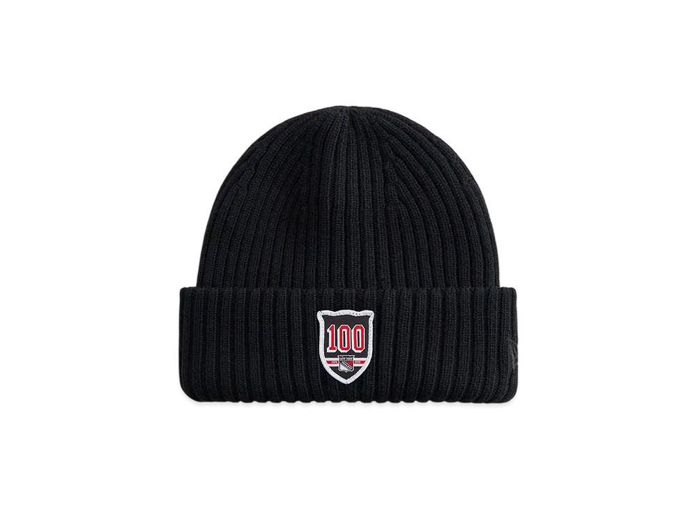 Kith x New Era x The New York Rangers Centennial Knit Beanie "Black"
