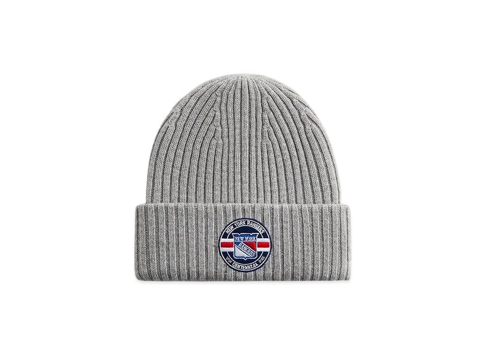 Kith x New Era x The New York Rangers Centennial Knit Beanie "Light Heather Grey"