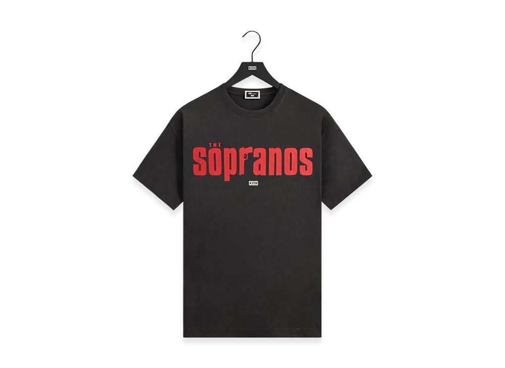 Kith x The Sopranos Main Logo Vintage Tee "Black"