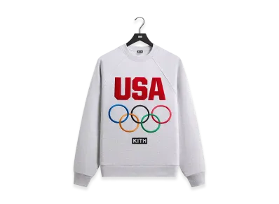 Kith x Team USA Raglan Nelson Crewneck "Light Heather Grey"