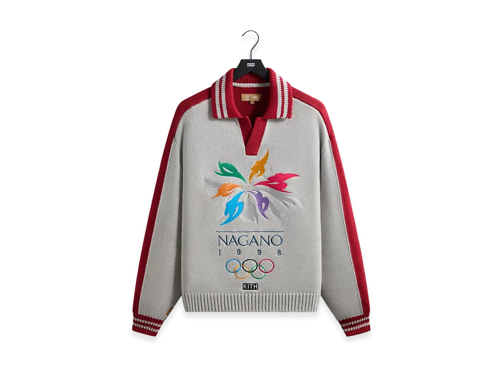 Kith x Olympics Heritage Marks Nelson Rugby Sweater "Light Heather Grey"