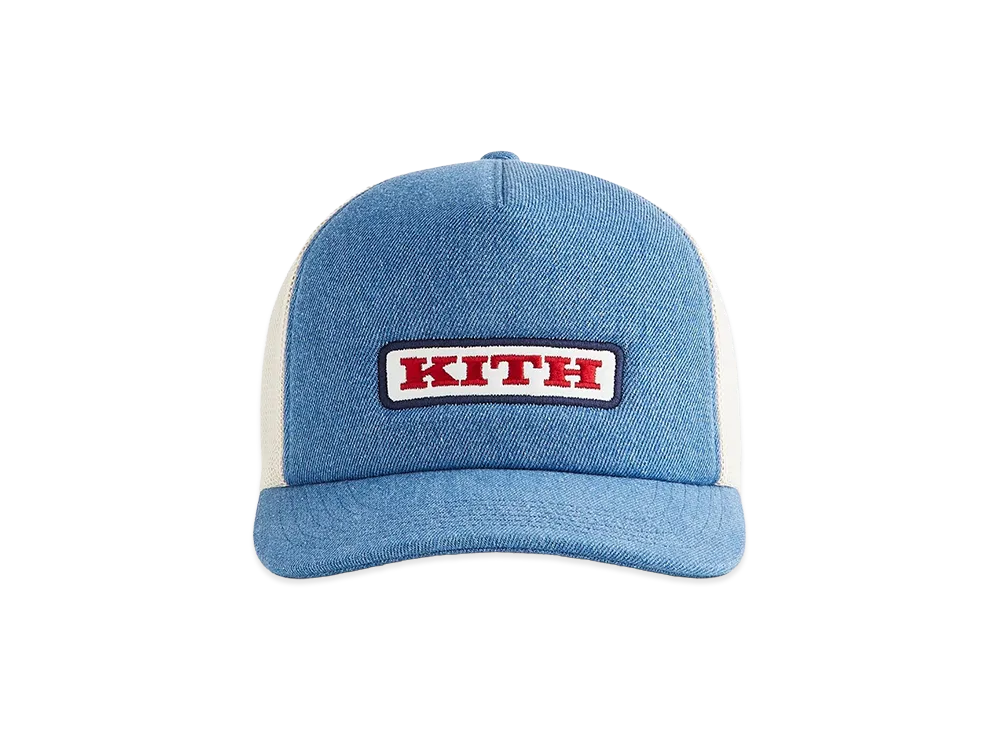 Kith Legacy Denim Nolan Trucker Hat "Mid Indigo"