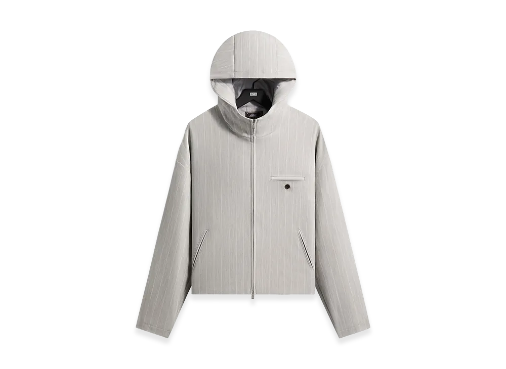 Kith Pinstripe Matteo Zip Up Hoodie "Light Heather Grey"