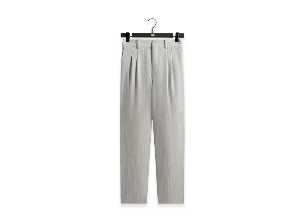 Kith Pinstripe Eli Pleated Trouser "Light Heather Grey"