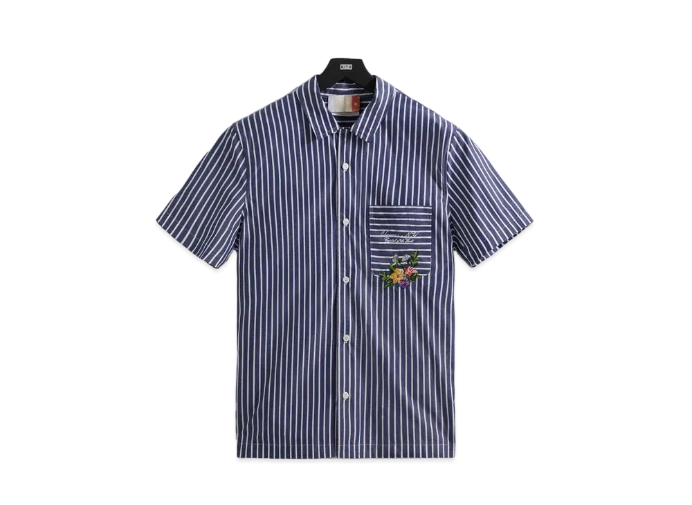 キス ストライプト ポプリン トンプソン キャンプ カラー シャツ "モンタージュ"