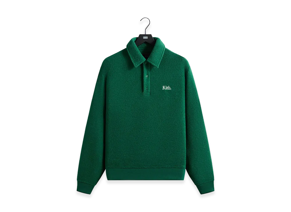 Kith Towel Boucle Long Sleeve Drew Polo "Newt"