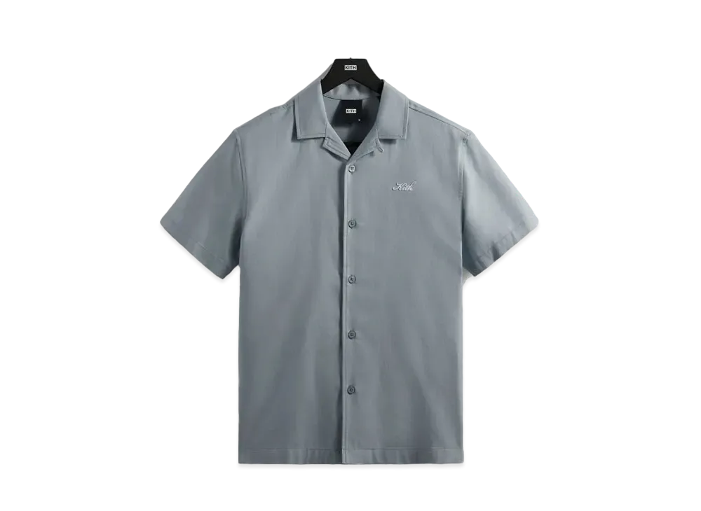 キス トンプソン キャンプ カラー シャツ "ライト インディゴ"