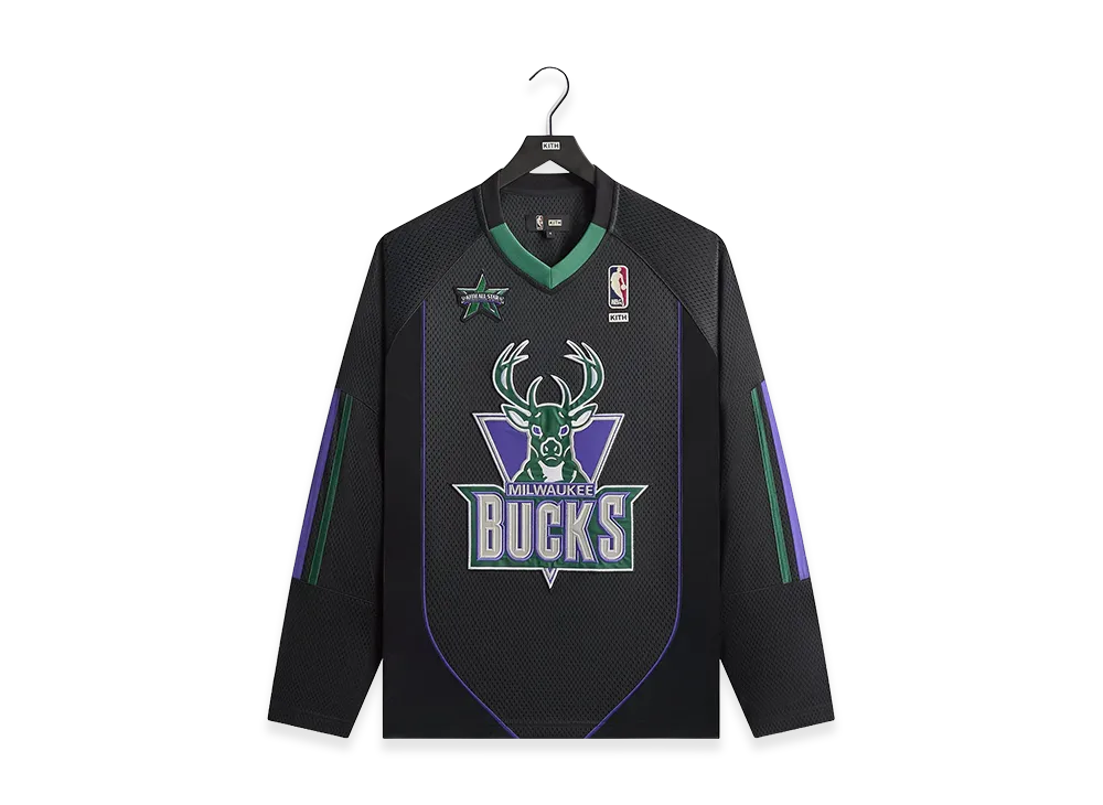 Kith x NBA All-Star Milwaukee Bucks Samuel Shirt "Black"