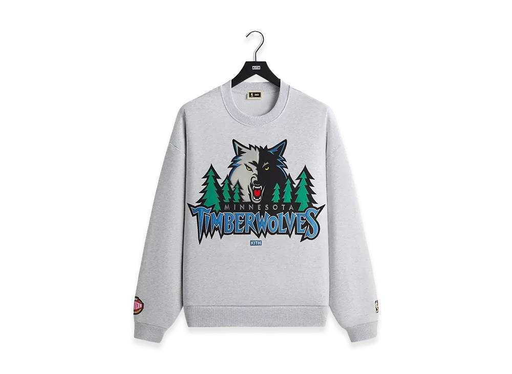 Kith x NBA All-Star Minnesota Timberwolves Nelson Crewneck "Light Heather Grey"