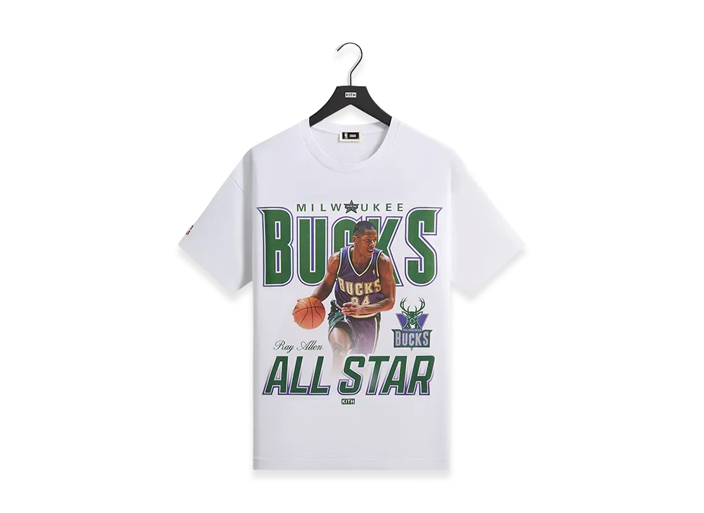Kith x NBA All-Star Milwaukee Bucks Ray Allen Vintage Tee "White"