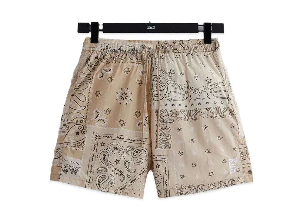 Kith Printed Active Swim Short Deconstructed Bandana "Canvas"