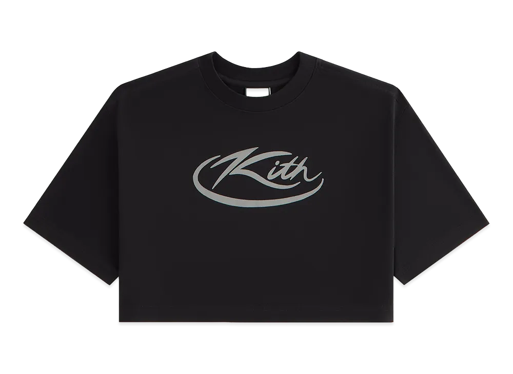 Kith Women's Fei Reflective Logo Tee "Black"