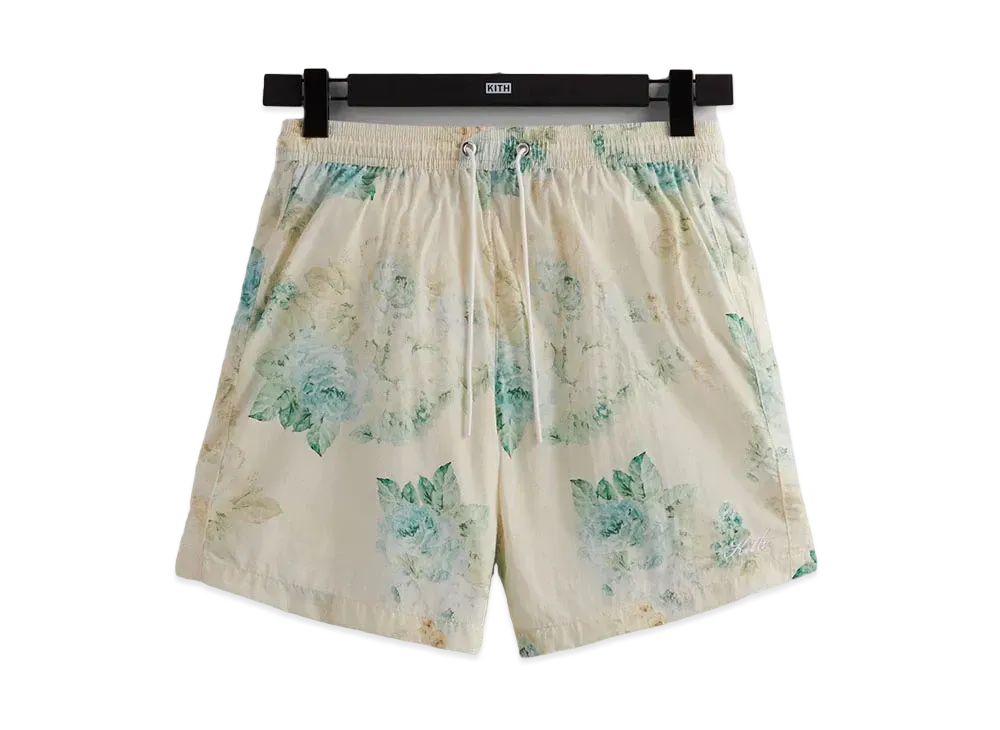 Kith Printed Active Swim Short Vintage Roses "Waffle"