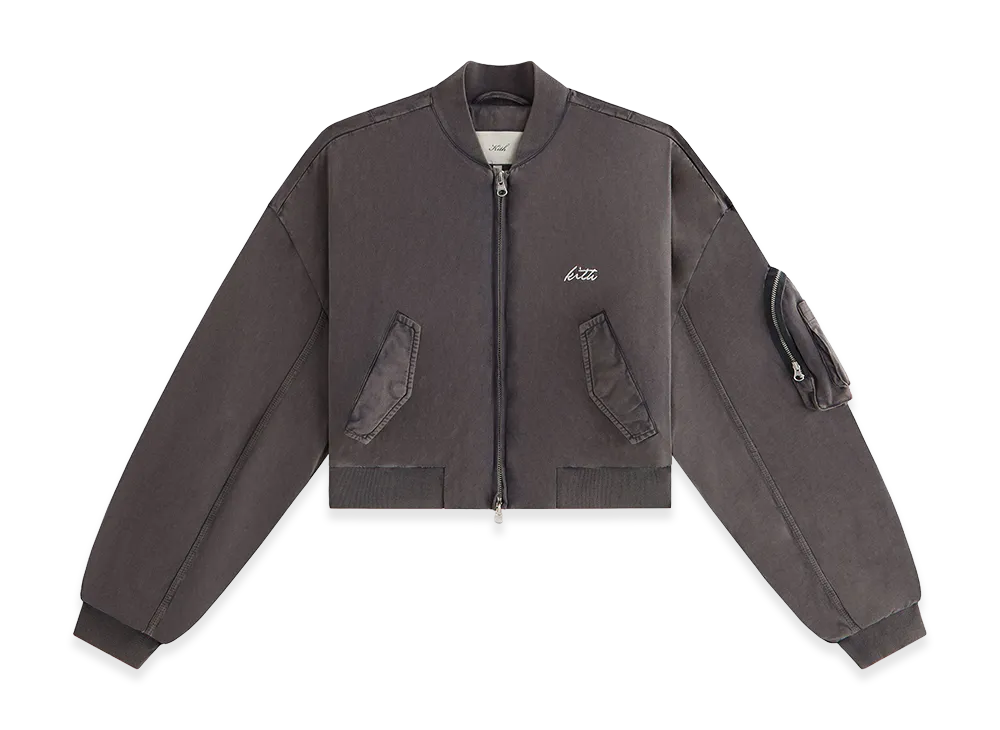 Kith Women's Loren Sueded Cropped Bomber Jacket "Void"